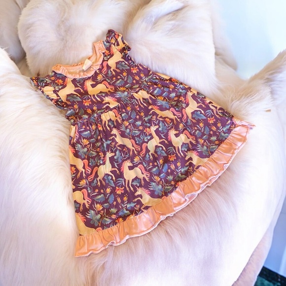 Stitchy Fish Other - Pastel Unicorn Dress with Ruffle Detail
